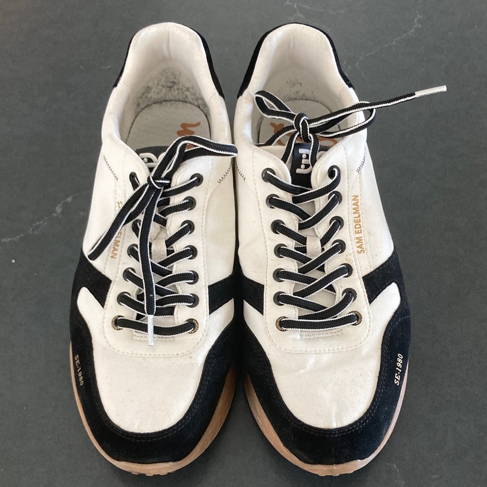 Sam Edelman White and Black Sneakers